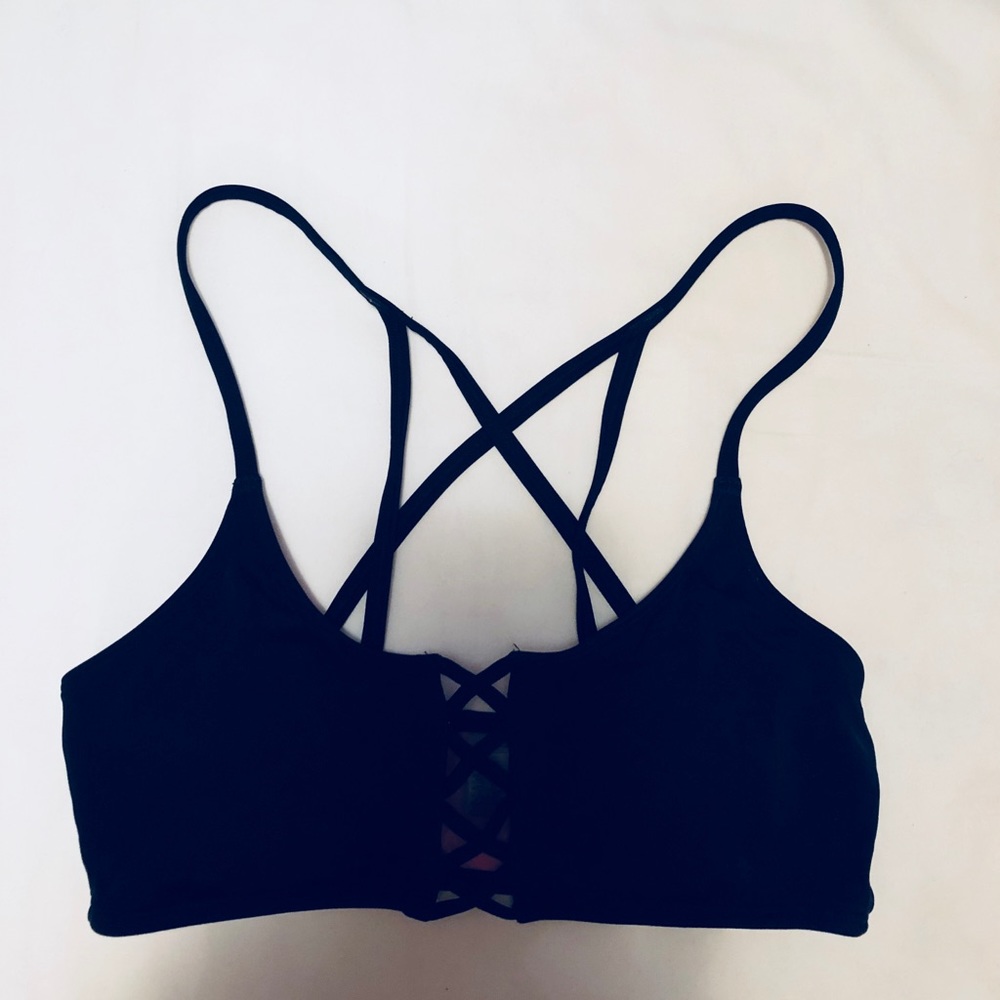 Black and Pink Bikini Top